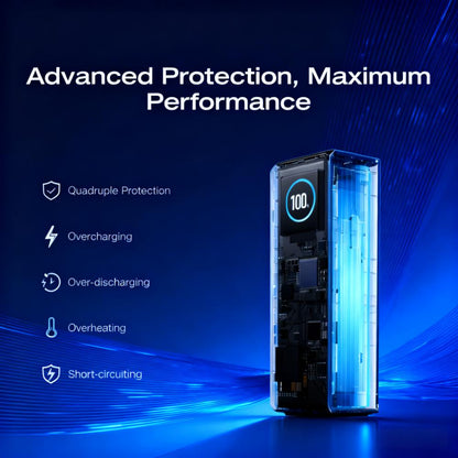 170W Fast-Charging Portable Power Bank with Built-in Cables