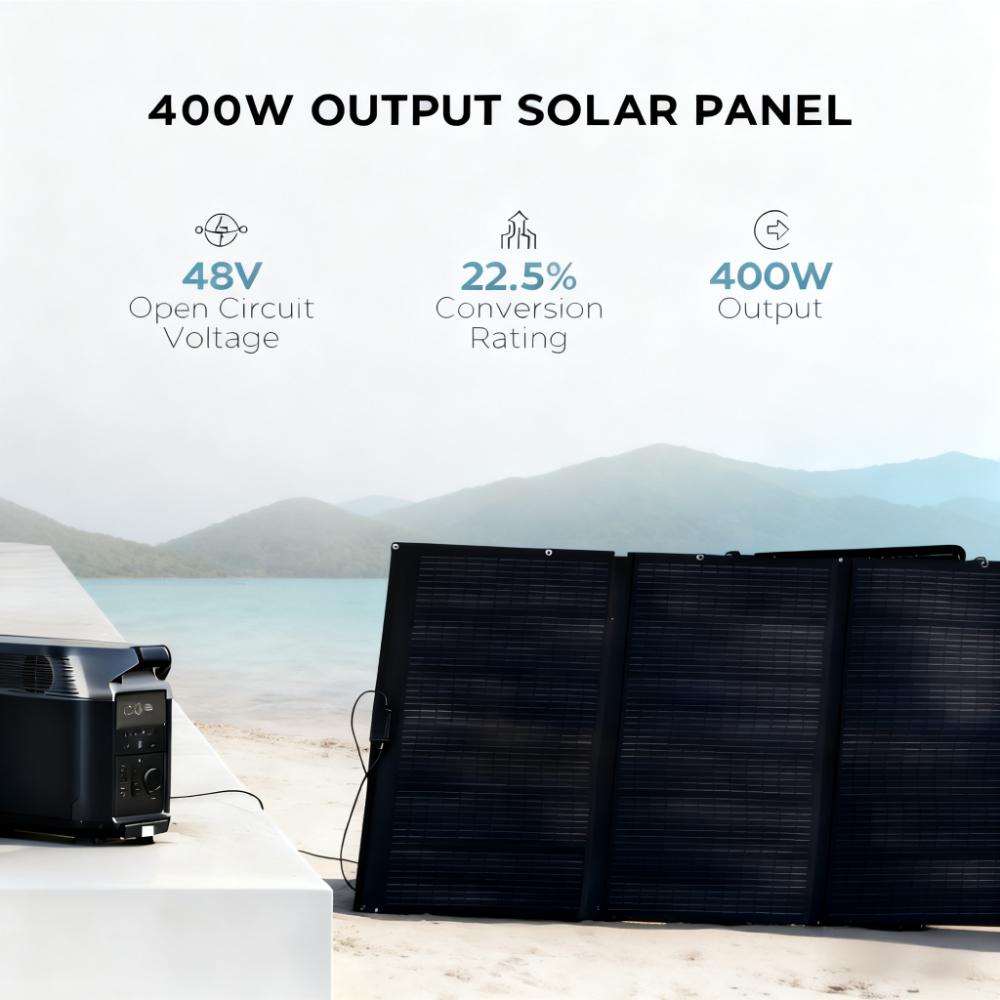 400W Portable Weatherproof Solar Panel for Outdoor Use