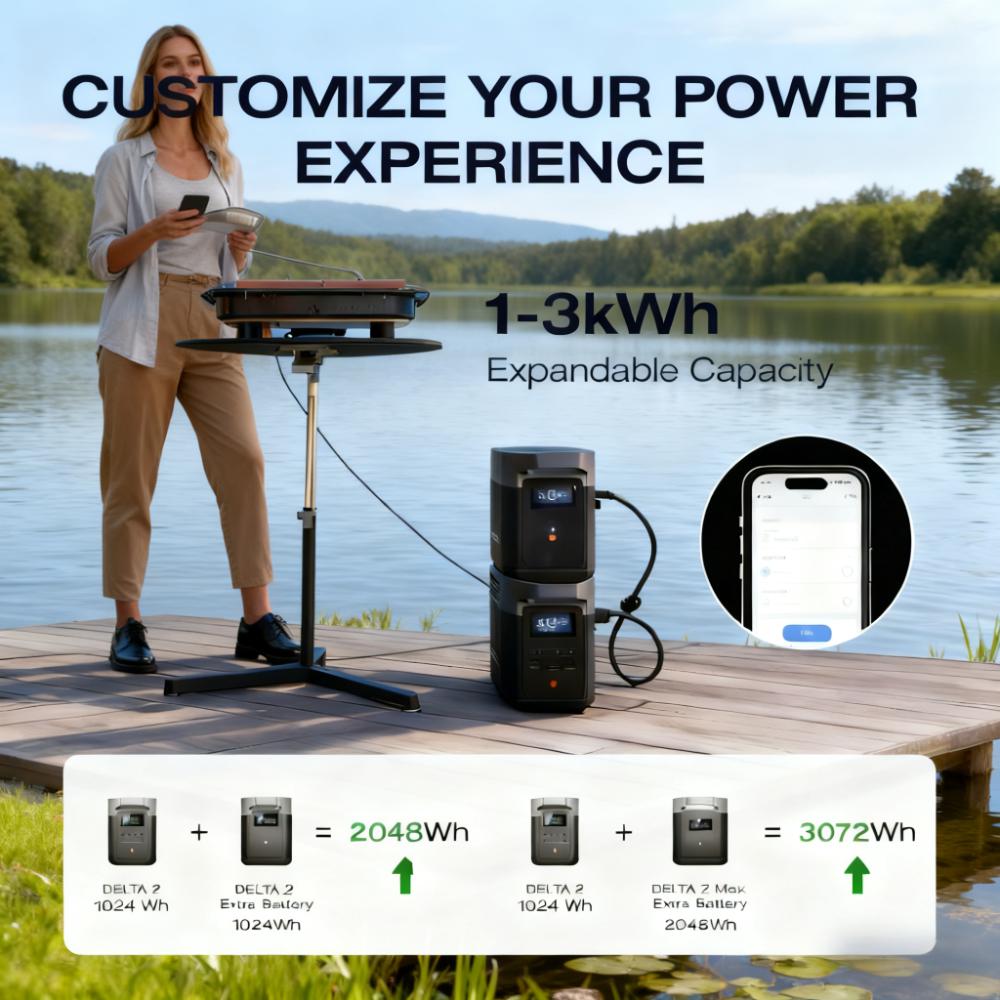 Expandable 2200W Portable Power Station with 10-Year Battery Life