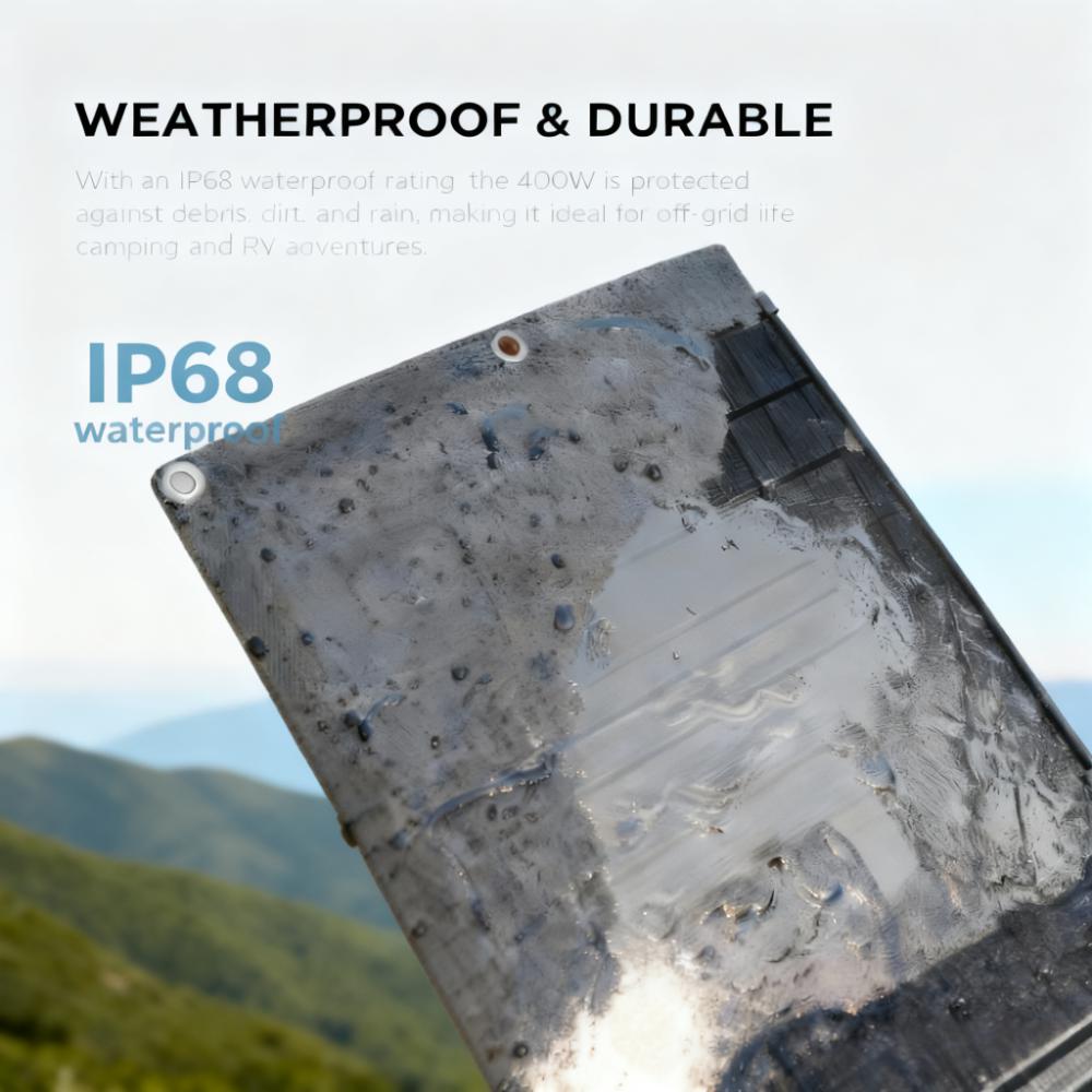 400W Portable Weatherproof Solar Panel for Outdoor Use