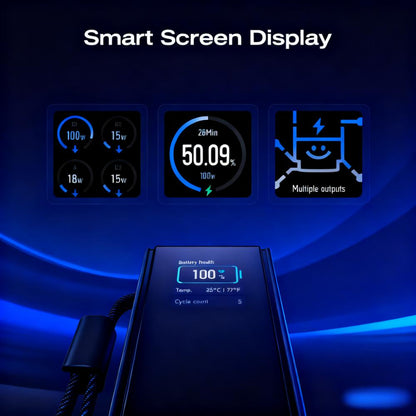 170W Fast-Charging Portable Power Bank with Built-in Cables