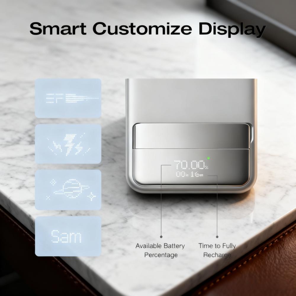 65W Fast-Charging Magnetic Wireless Power Bank with Stand