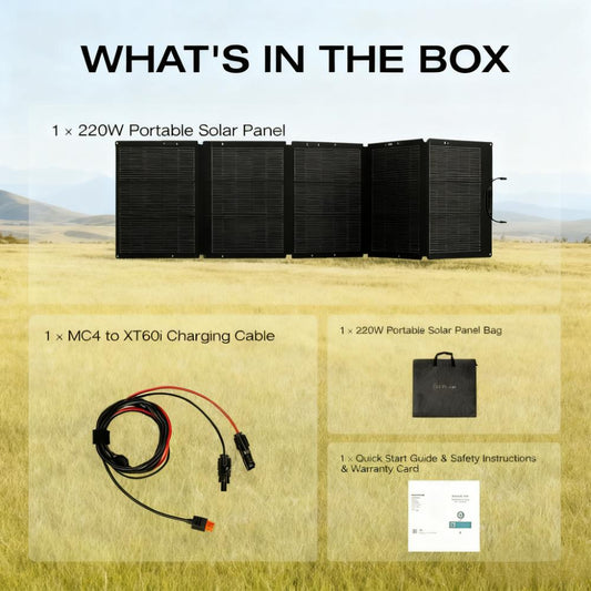 220W Portable Foldable Solar Panel for Outdoor Power Needs