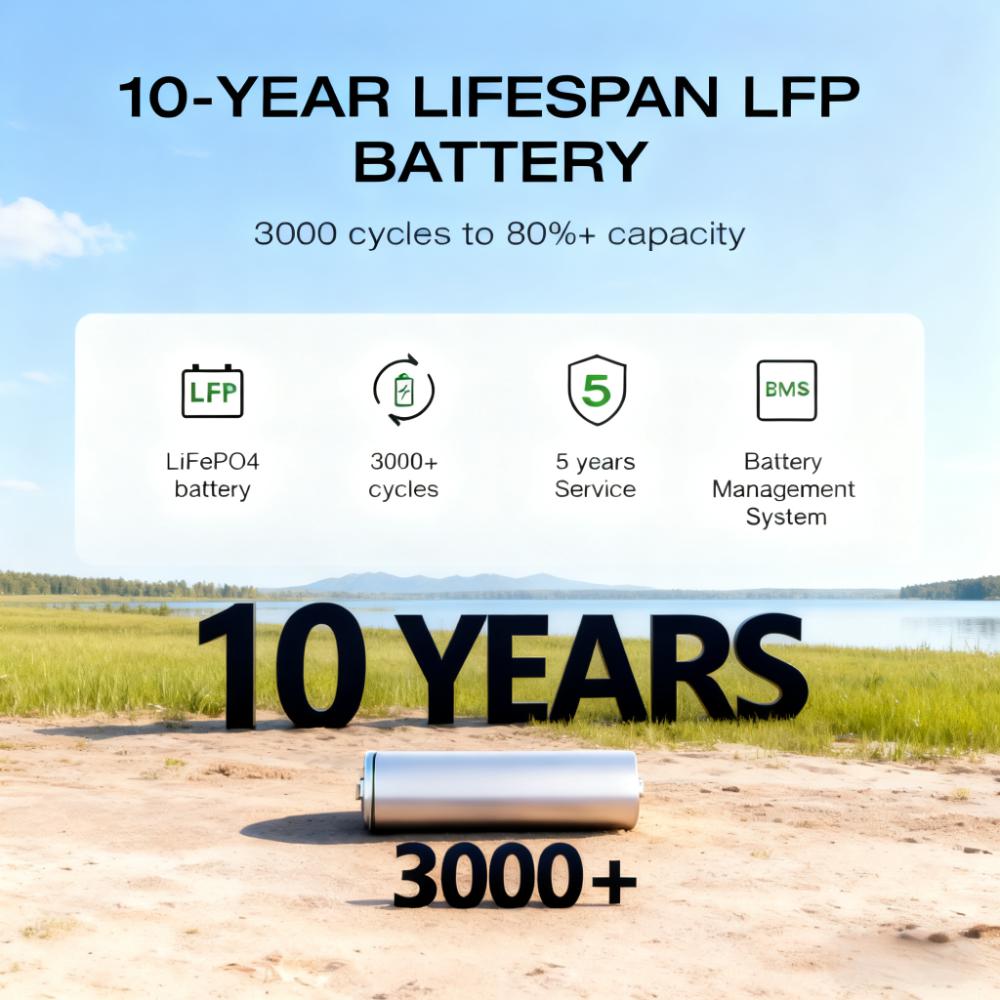 Expandable 2200W Portable Power Station with 10-Year Battery Life